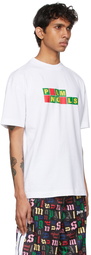 Palm Angels White Pick A Vowel Classic T-Shirt