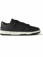 Nike - Dunk Low Retro PRM Leather-Trimmed Drill Sneakers - Black