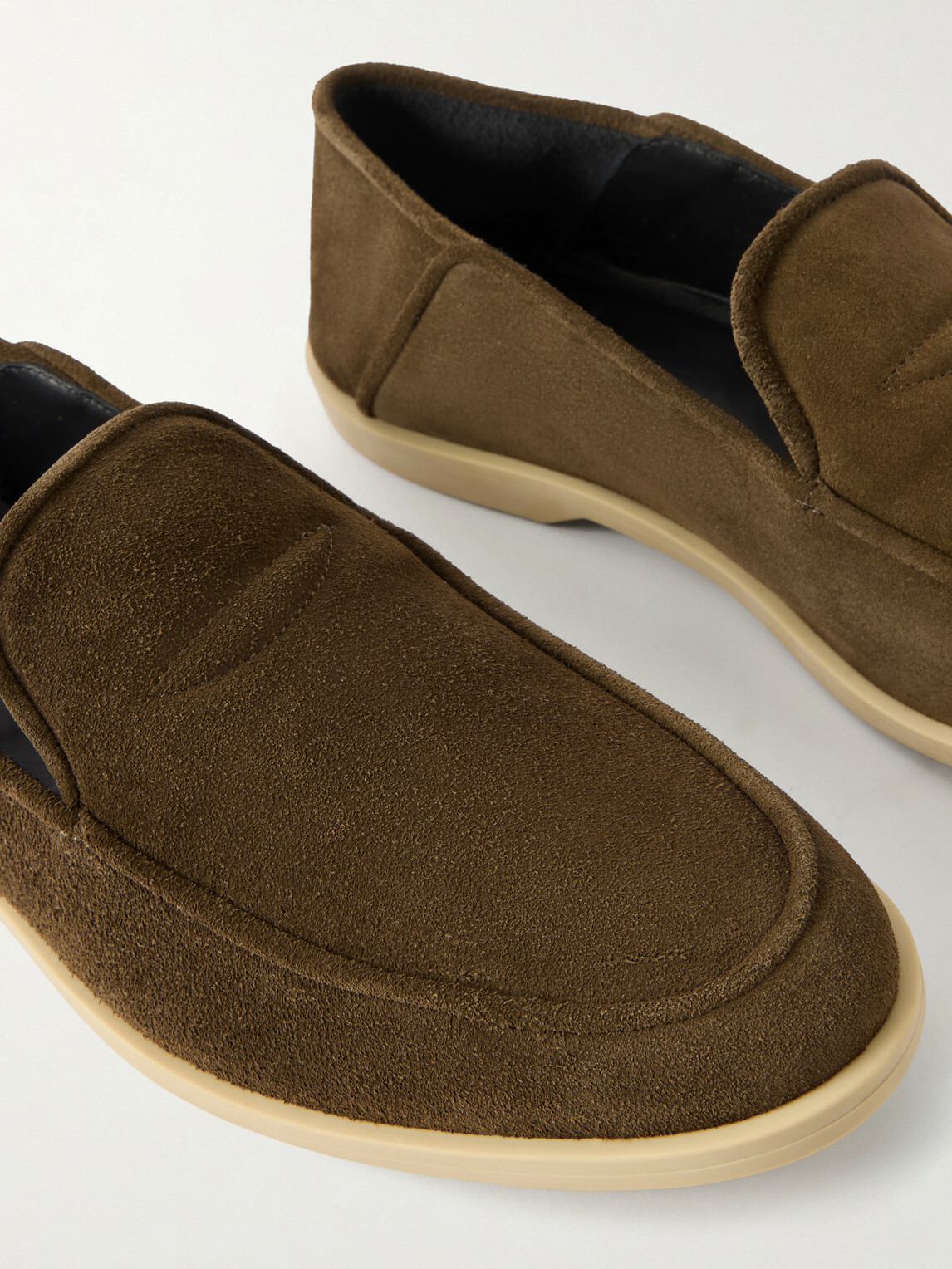 George Cleverley - Mayfair II Collapsible-Heel Suede Loafers - Brown
