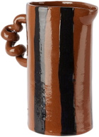 Harlie Brown Studio Brown & Green Stripe Delights Wiggle Jug