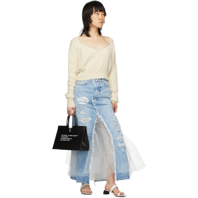 Unravel Blue Denim Tulle Distressed Skirt