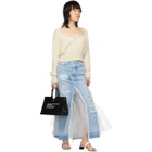 Unravel Blue Denim Tulle Distressed Skirt