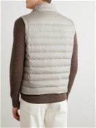 Canali - Quilted Wool and Silk-Blend Twill Down Gilet - Neutrals