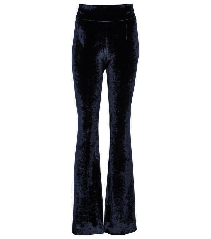 Photo: Galvan Sculpted high-rise velvet straight pants