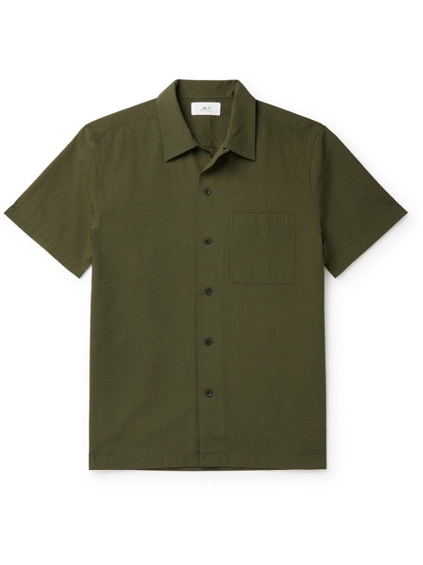 Photo: MR P. - Cotton-Seersucker Shirt - Green - XS