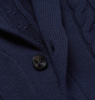 Boglioli - Shawl-Collar Cable-Knit Virgin Wool Cardigan - Blue