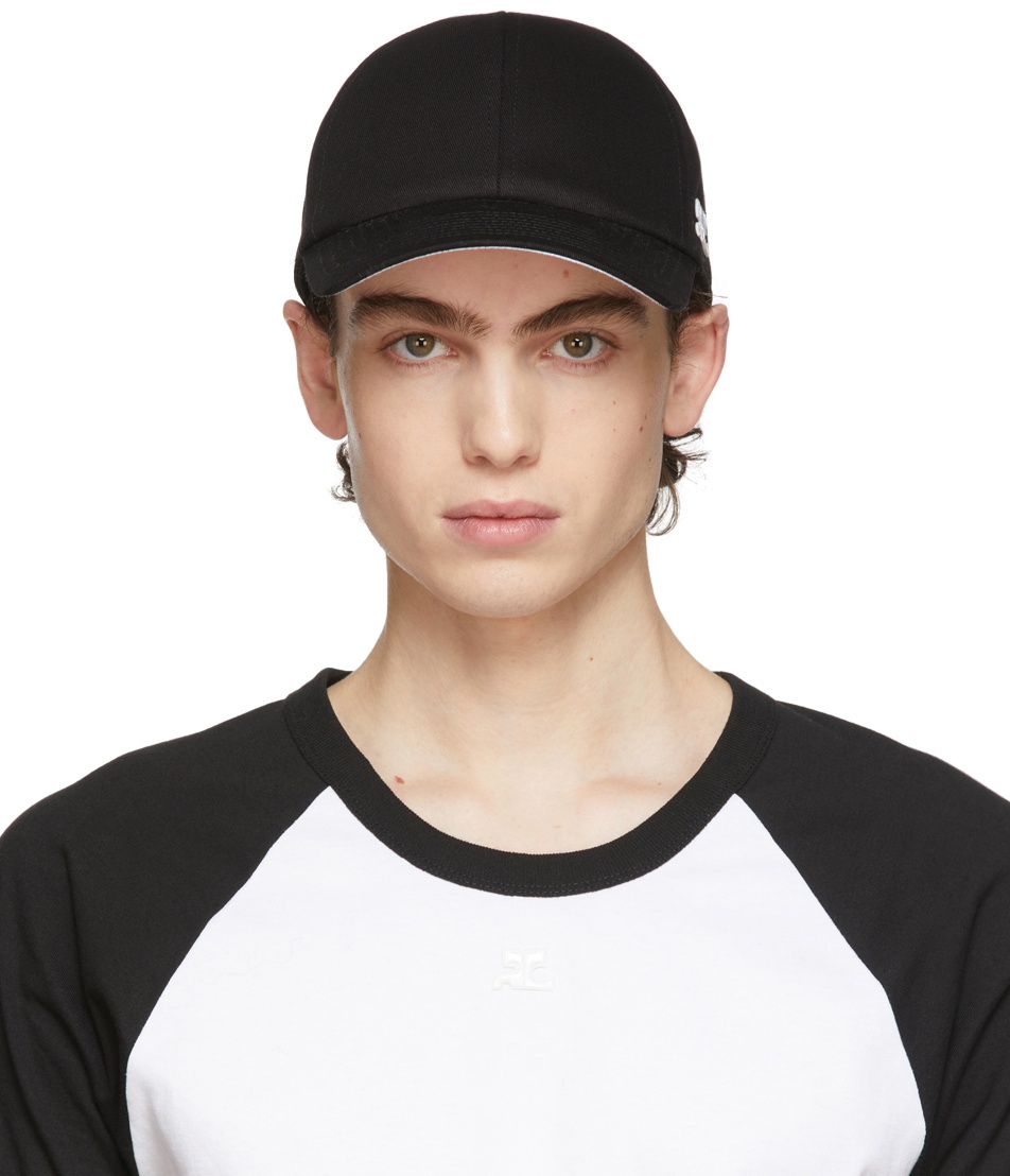 Courrèges Black Cotton Classic Cap Courreges