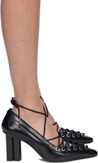 GANNI Black Lace Up Butterfly High Heels