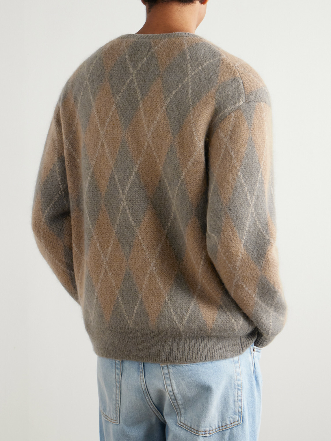FRAME - Argyle Knitted Sweater - Brown
