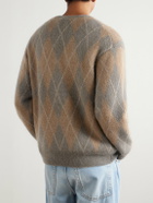 FRAME - Argyle Knitted Sweater - Brown