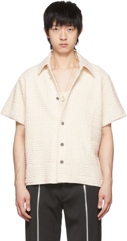 Photo: Bottega Veneta Off-White Jacquard Towelling Shirt