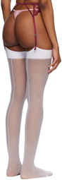 Fleur du Mal Burgundy Rose Embroidery Garter Belt