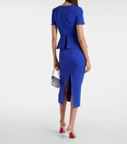 Roland Mouret Peplum silk and wool-blend midi dress