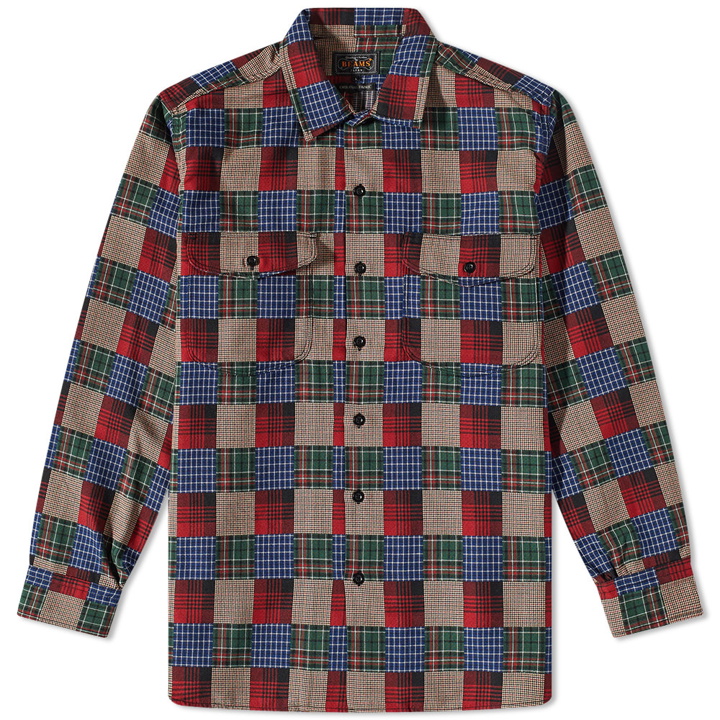 Photo: Beams Plus Men's WORK Like Dobby Check Shirt in Patchwork