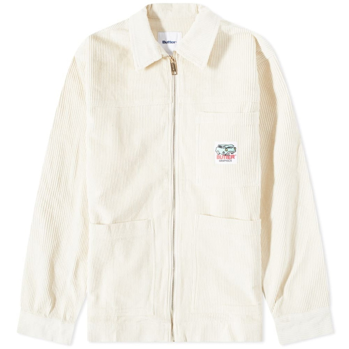 Photo: Butter Goods Men's High Wale Cord Zip Overshirt in Sandstone