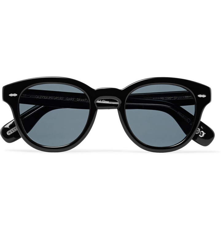 Photo: Oliver Peoples - Cary Grant Round-Frame Acetate Polarised Sunglasses - Black