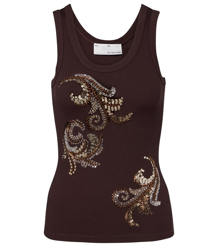 Photo: Xu Zhi Ribbed-knit sequined tank top