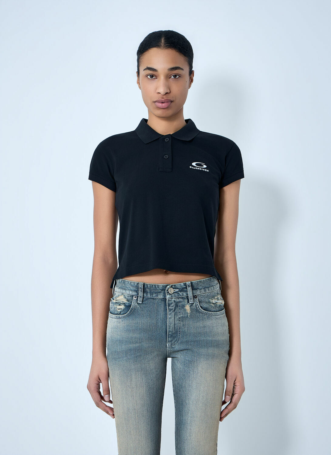 Balenciaga Cropped Polo Shirt