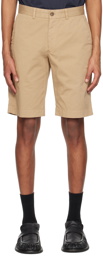 Sunspel Tan Garment-Dyed Shorts