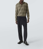 Giorgio Armani Intarsia linen-blend polo sweater