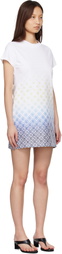 Casablanca White Gradient Monogram T‑Shirt Minidress