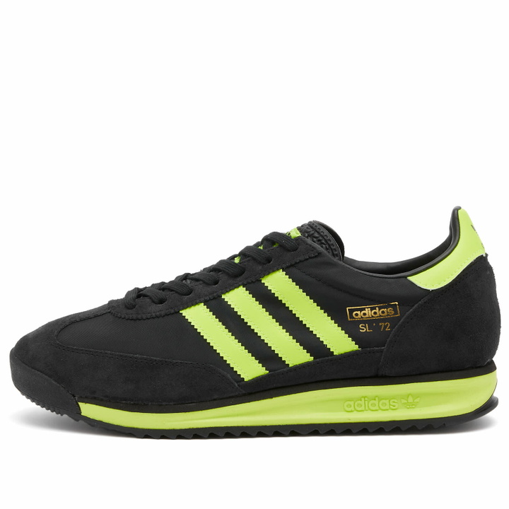 Photo: Adidas Sl 72 Rs in Core Black/Solar Yellow/Gold