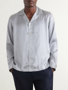 Frescobol Carioca - Safra Camp-Collar Printed Silk-Satin Shirt - Blue