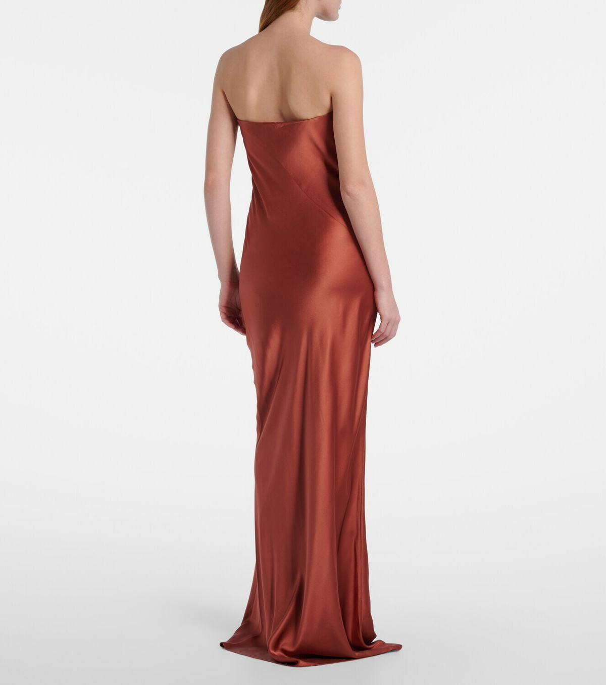 The Sei Draped silk charmeuse bustier gown