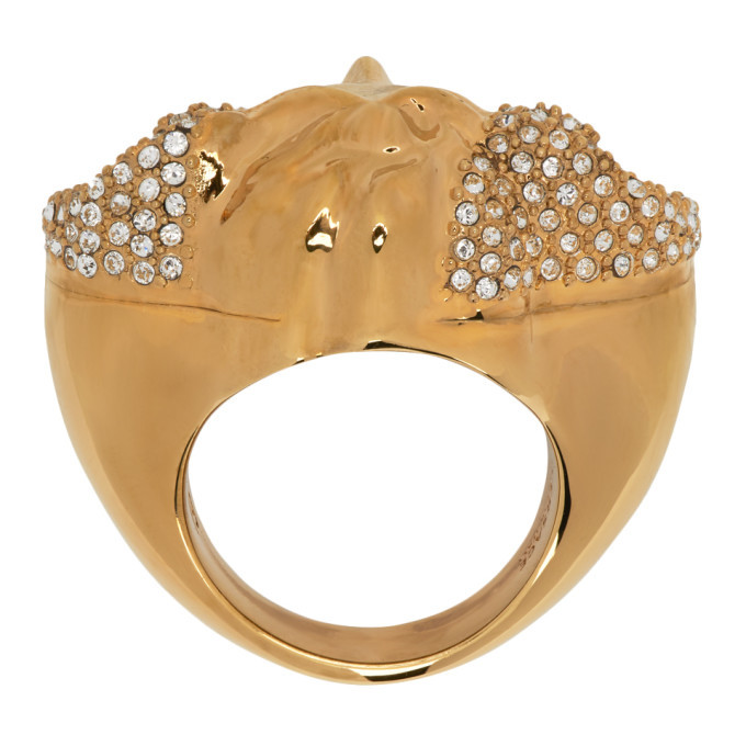 Versace Gold Crystal Medusa Ring Versace