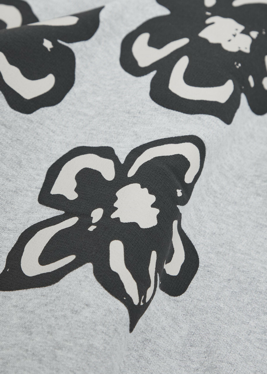 Mki Miyuki Zoku Hibiscus Hooded Cotton-blend Sweatshirt Grey