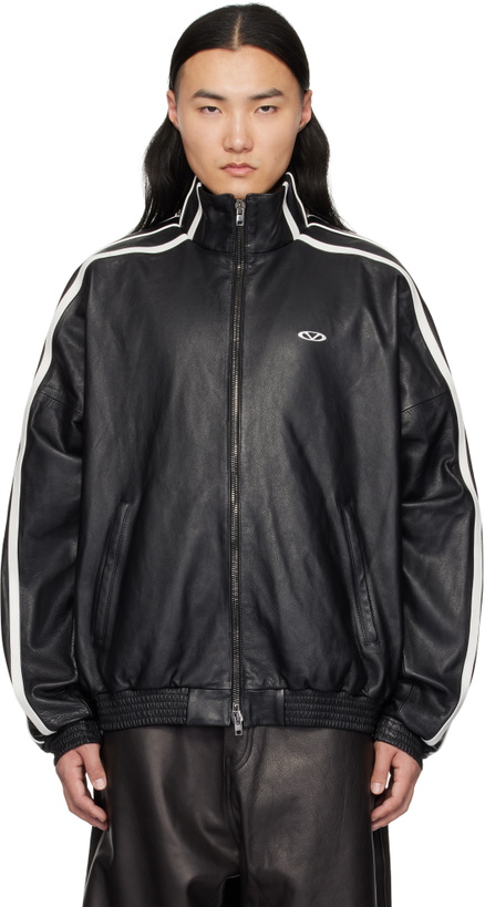 Photo: VETEMENTS Black Gym Leather Jacket