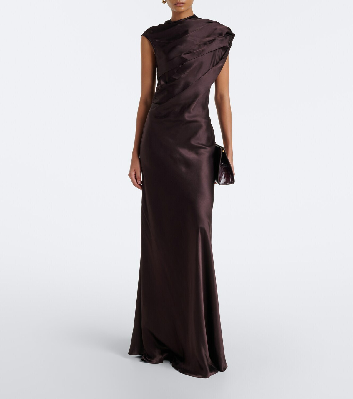 Tove Saige gathered satin gown