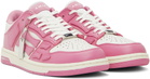 AMIRI White & Pink Skel Low-Top Sneakers