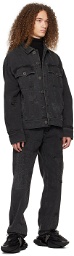 Balmain Black Distressed Denim Jacket