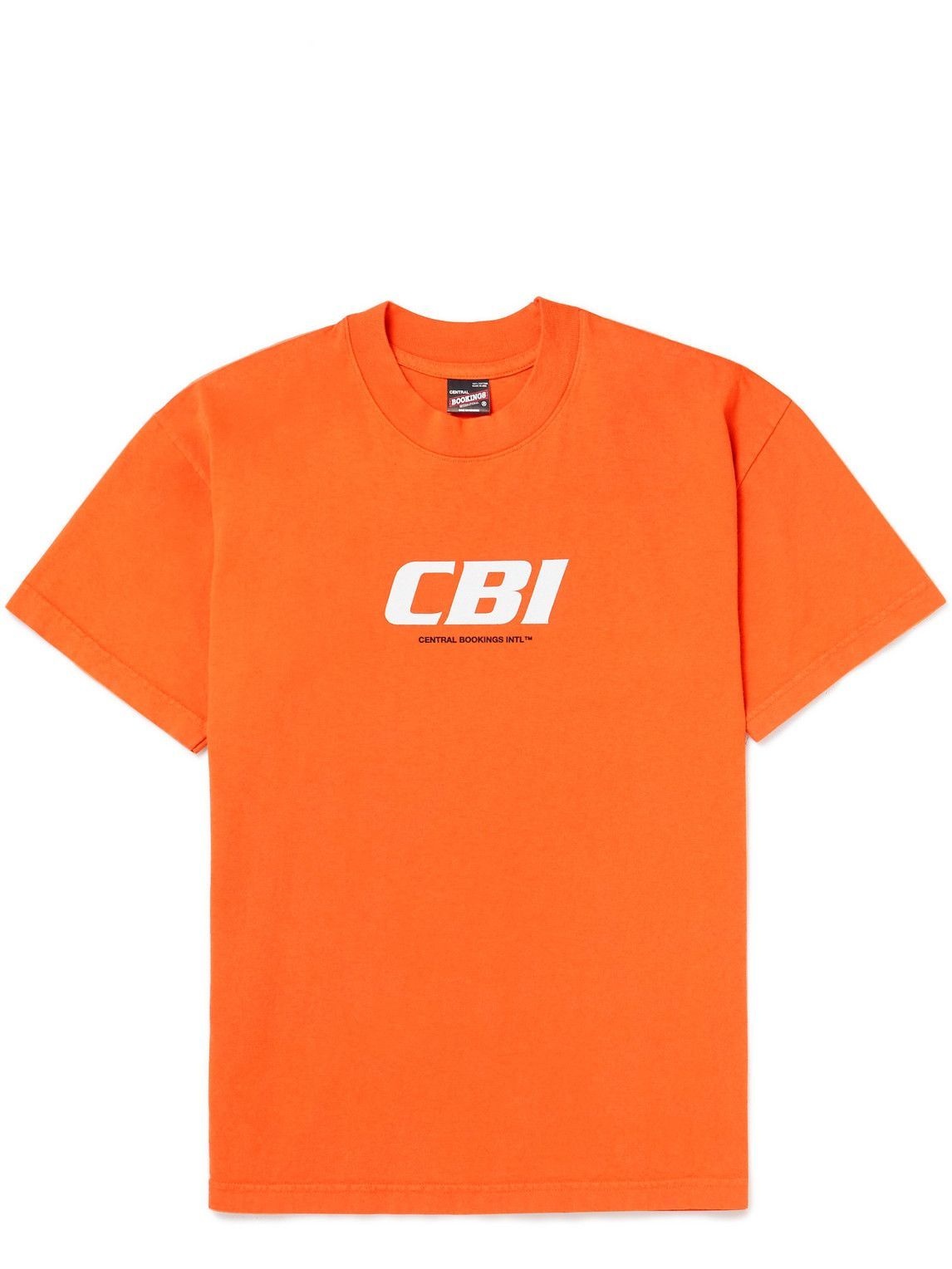 Photo: Central Bookings Intl™️ - Logo-Print Cotton-Jersey T-Shirt - Orange
