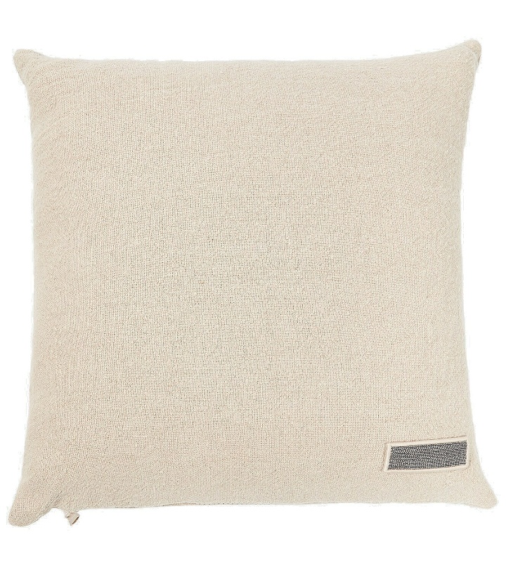 Photo: Brunello Cucinelli - Bead-embellished linen cushion
