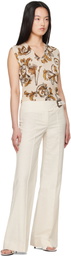 Versace Jeans Couture Beige Outline Barocco Lurex Vest