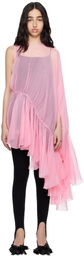 ALAINPAUL Pink & Black Extended Ruffle Blouse