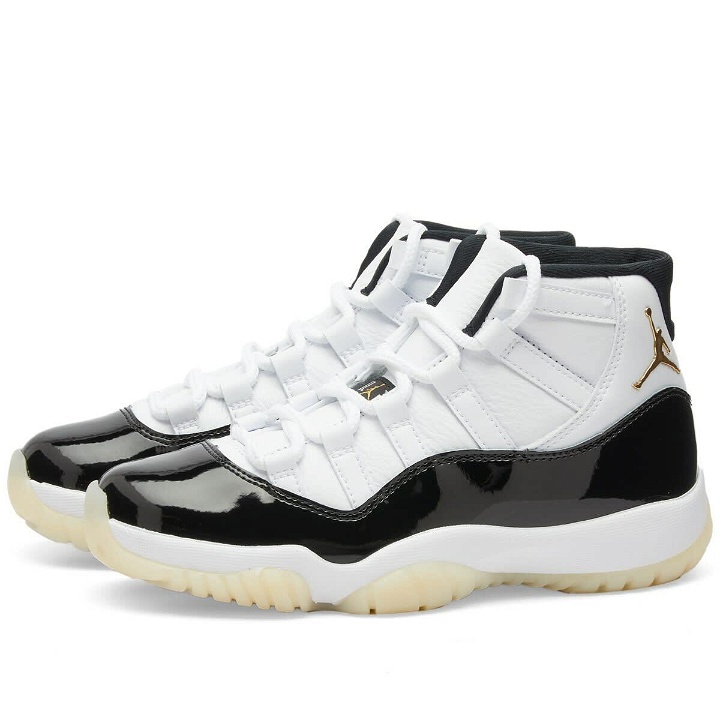 Photo: Air Jordan 11 Retro Sneakers in White/Metallic Gold/Black