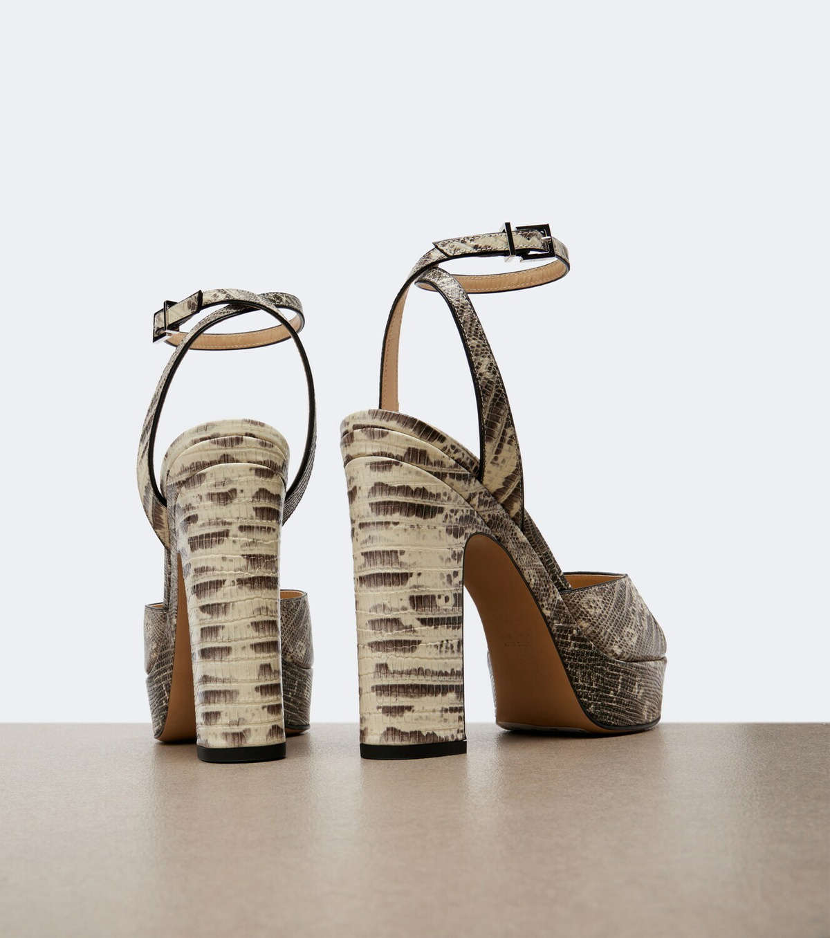 Fendi After 9 snake-effect leather platform sandals