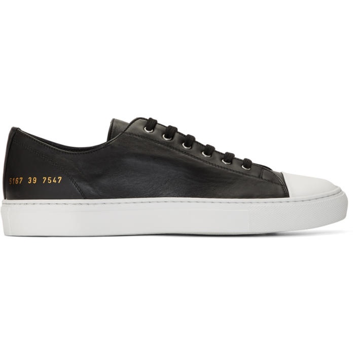 Photo: Common Projects Black Tournament Low Cap Toe Sneakers 