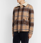 NN07 - Louis Faux Shearling-Trimmed Checked Wool-Blend Jacket - Brown