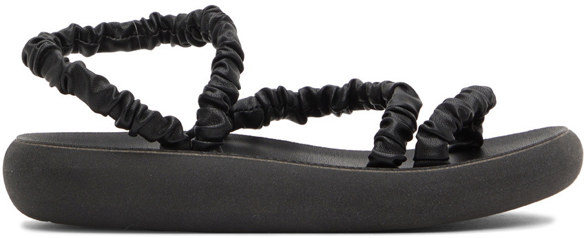 Ancient Greek Sandals Black Scrunchie Eleftheria Sandals Ancient