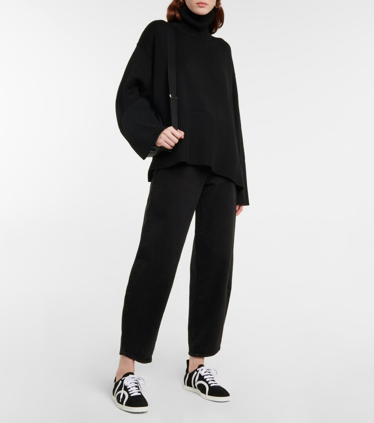 Toteme Leather-trimmed suede sneakers