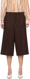 UMBER POSTPAST Burgundy Wool Bermuda Shorts