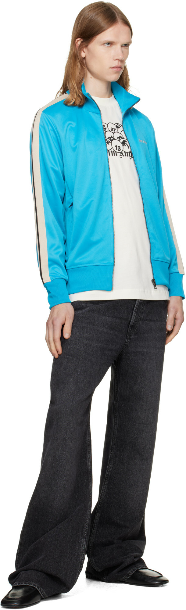 Palm Angels Blue Classic Logo Track Jacket