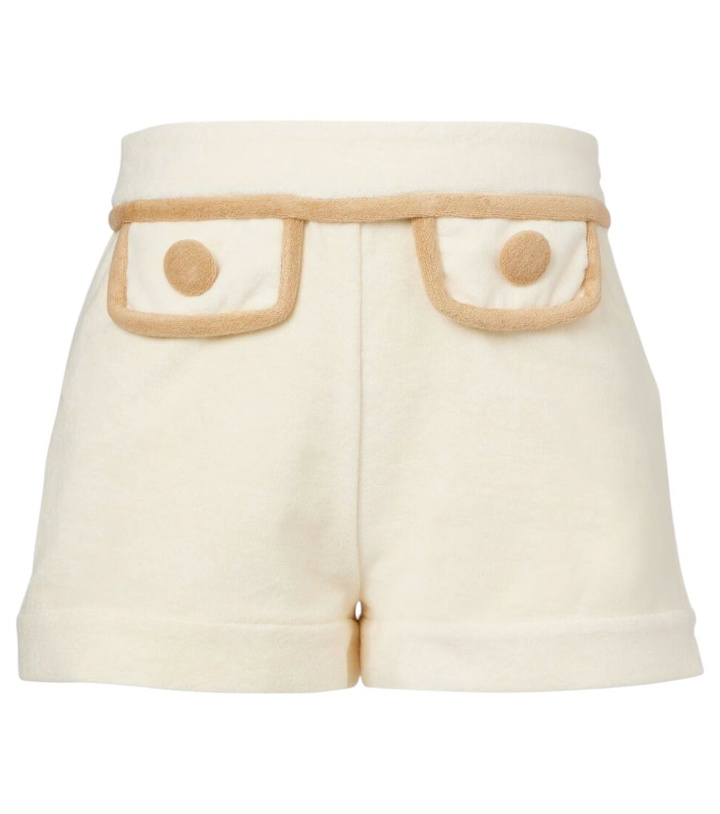 Photo: Adriana Degreas Colorblocked cotton-blend terry shorts