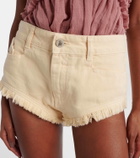 The Attico Fringed cotton canvas shorts