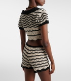Bananhot Coco open-knit cotton-blend crop top