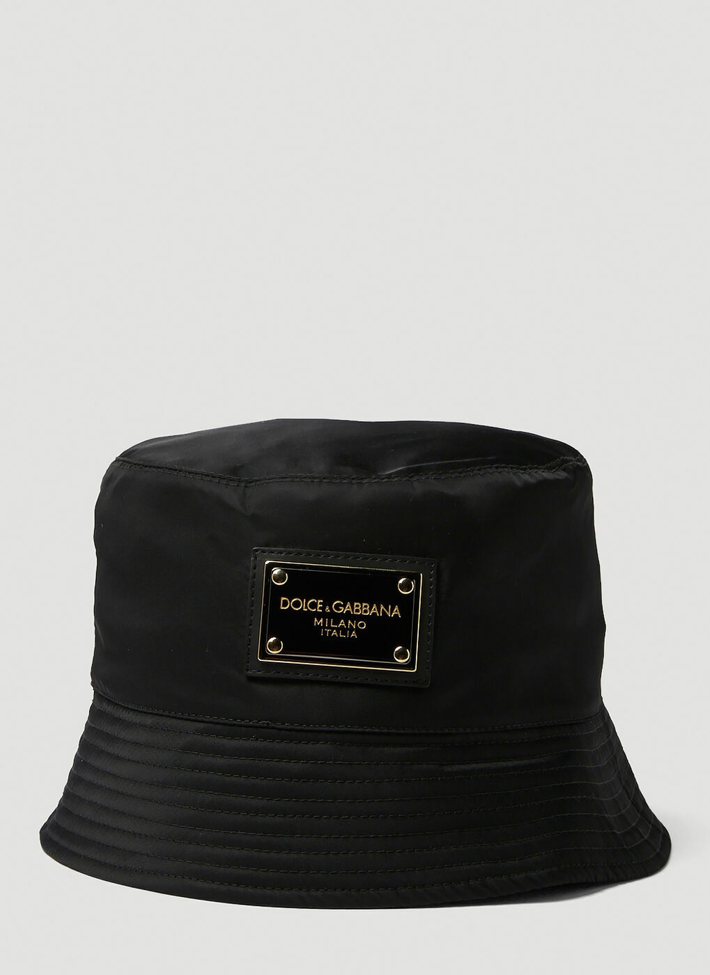 Logo Plaque Bucket Hat in Black Dolce & Gabbana